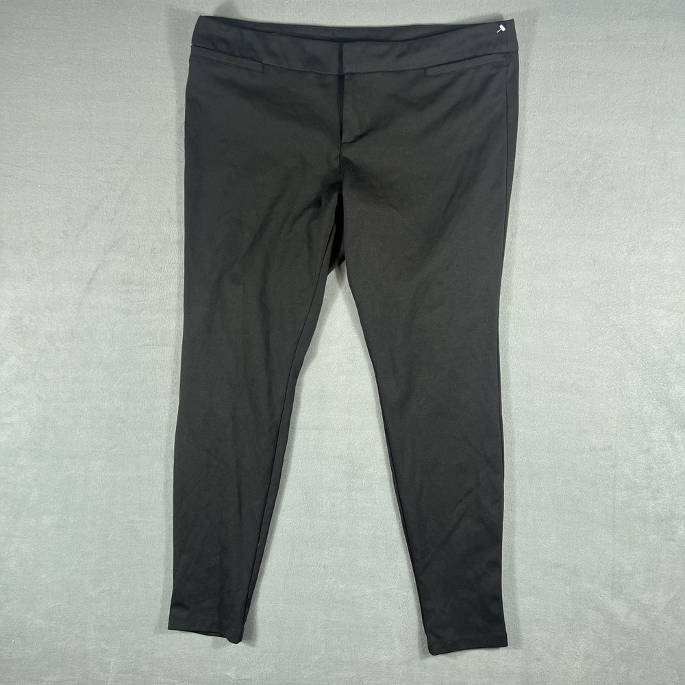 AB STUDIO Women's Black Dress‎ Pants Size 16 Stretch Knit Trousers Skinny Leg